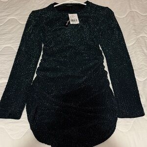 Elegant Dark Green Glitter Dress
